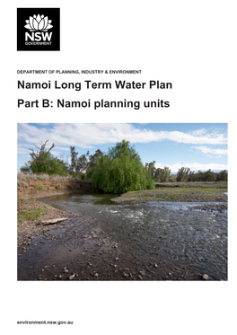 Namoi Long Term Water Plan Part B: Namoi Planning Units