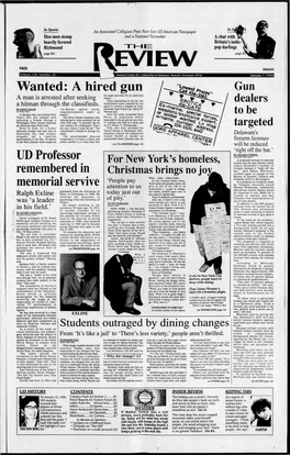 Wanted: a Hired Gun UD Professor Remembered in Memorial Servive
