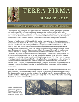 Terra Firma, the Earth Science and Geography Newsletter, Spring 2010