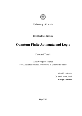 Quantum Finite Automata and Logic