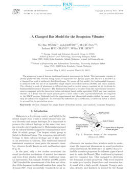 A Clamped Bar Model for the Sompoton Vibrator