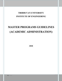 Master Programs Guidelines (Academic Administration)