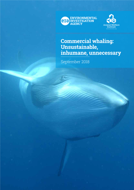 Commercial Whaling: Unsustainable, Inhumane, Unnecessary September 2018 Efficiency Inthe Cooling Sector