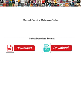 Marvel Comics Release Order