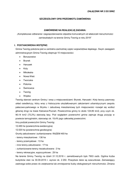 Kompleksowe Odbieranie I Zagospodarowanie Odpadów Komunalnych Od Właścicieli Nieruchomości Zamieszkałych Na Terenie Gminy Tworóg W Roku 2019”