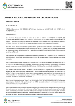 Comision Nacional De Regulacion Del Transporte