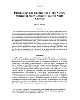 Paleontology and Paleoecology of the Newark Supergroup (Early Mesozoic, Eastern N0,Rth America)