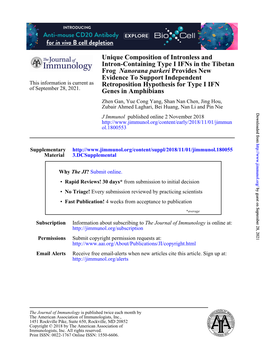 Unique Composition of Intronless and Intron-Containing Type I Ifns in The