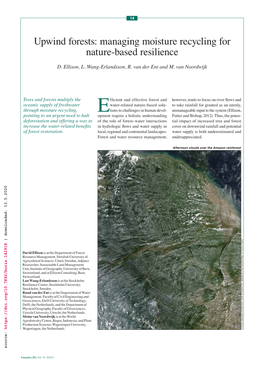 Upwind Forests: Managing Moisture Recycling for Nature-Based Resilience