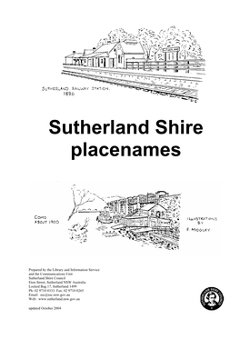 Sutherland Shire Placenames