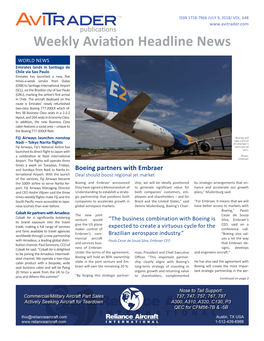 Weekly Aviation Headline News