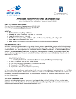 American Family Insurance Championship University Ridge Golf Course | Madison, Wisconsin | June 7-13, 2021