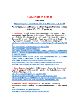 Huguenots in France