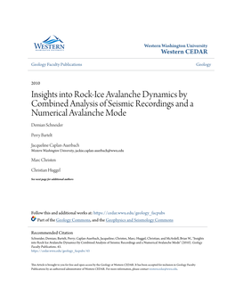 Insights Into Rock-Ice Avalanche Dynamics by Combined Analysis of Seismic Recordings and a Numerical Avalanche Mode Demian Schneider