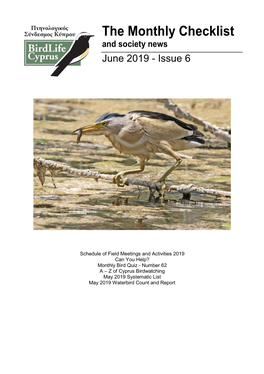 The Monthly Checklist and Society News June 2019 - Issue 6