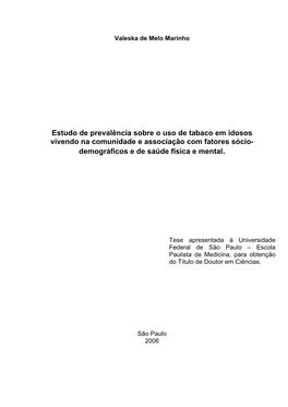 Demográficos E De Saúde Física E Mental