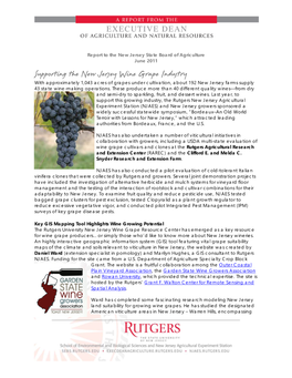 Supporting the New Jersey Wine Grape Industry