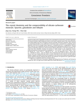 The Crystal Chemistry and the Compressibility of Silicate-Carbonate Minerals: Spurrite, Galuskinite and Tilleyite