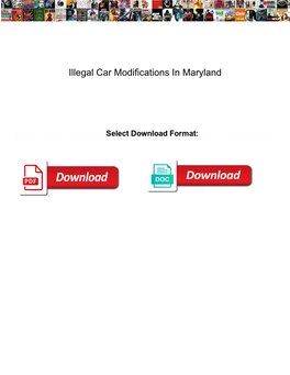 Illegal Car Modifications in Maryland