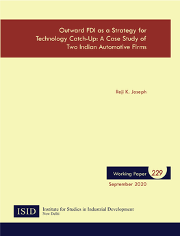 Outward FDI As a Strategy for Technology Catch-Up: a Case