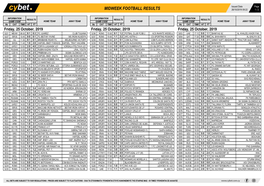 Midweek Football Results Midweek Football