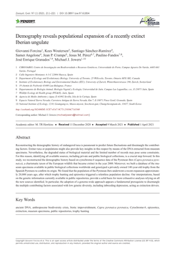 Demography Reveals Populational Expansion of a Recently Extinct Iberian Ungulate