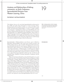 Anatomy and Relationships of Bolong Yixianensis, an Early Cretaceous Iguanodontoid Dinosaur from 19 Western Liaoning, China