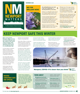 Newport Matters November 2020 1 Council Reports Progress on Sustainable Transport