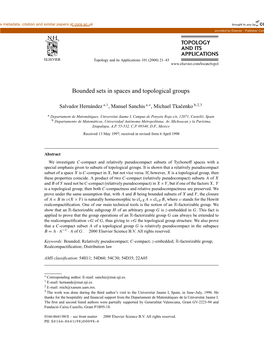 Bounded Sets in Spaces and Topological Groups