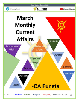 March MONTHLY CURRENT AFFAIRS 2021