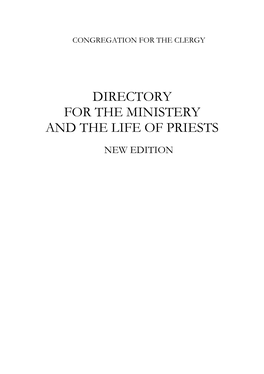 Directory for the Ministry and Life of Priests