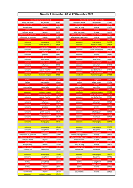 Horaires Navettes Dimanche