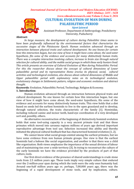 Cultural Evolution of Man During Palaeolithic Period
