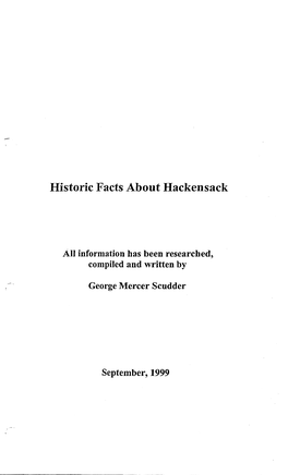 Historic Facts About Hackensack