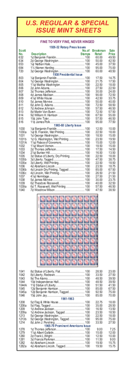 U.S. Regular & Special Issue Mint Sheets Sale