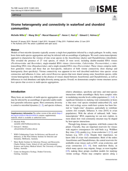 Virome Heterogeneity and Connectivity in Waterfowl and Shorebird Communities