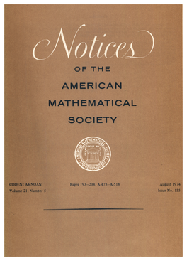 Notices of the American Mathematical Society