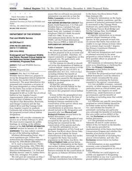 Revised Critical Habitat for the Santa Ana Sucker