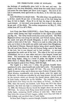 Loch Treig (See Plate LXXXVIII).—Loch Treig Occupies a Deep Narrow Valley Among Very High Mountains in the Region of Lochaber (See Fig