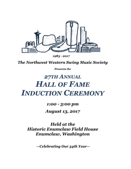 Hall of Fame Induction Ceremony