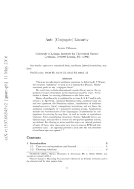 Anti- (Conjugate) Linearity