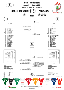 Full-Time Report CZECH REPUBLIC PORTUGAL