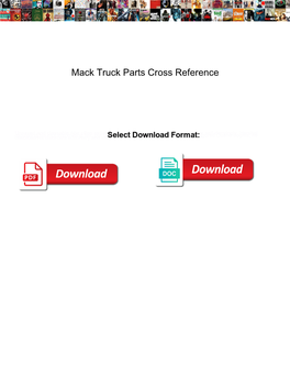 Mack Truck Parts Cross Reference