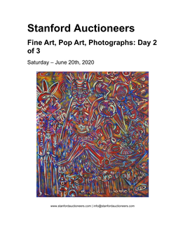 Fine Art, Pop Art, Photographs: Day 2 of 3 Saturday – June 20Th, 2020