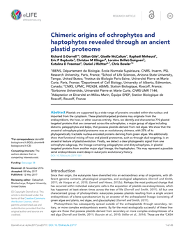 Chimeric Origins of Ochrophytes and Haptophytes Revealed Through An