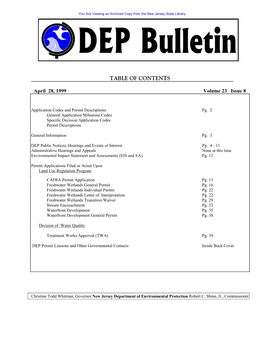 DEP Bulletin, 04/28/99