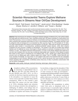 Scientist–Nonscientist Teams Explore Methane Sources in Streams Near Oil/Gas Development Anna K