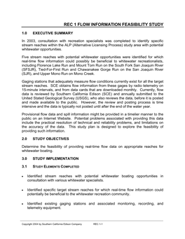 Rec 1 Flow Information Feasibility Study