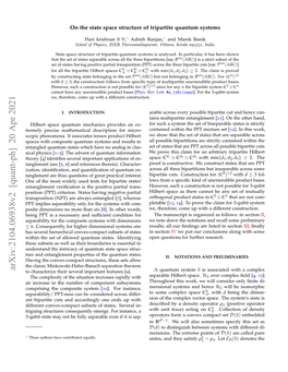 Arxiv:2104.06938V2 [Quant-Ph] 20 Apr 2021 to Characterize Their Several Important Features [9]