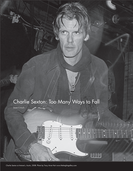 Charlie Sexton: Too Many Ways to Fall Jason Crouch